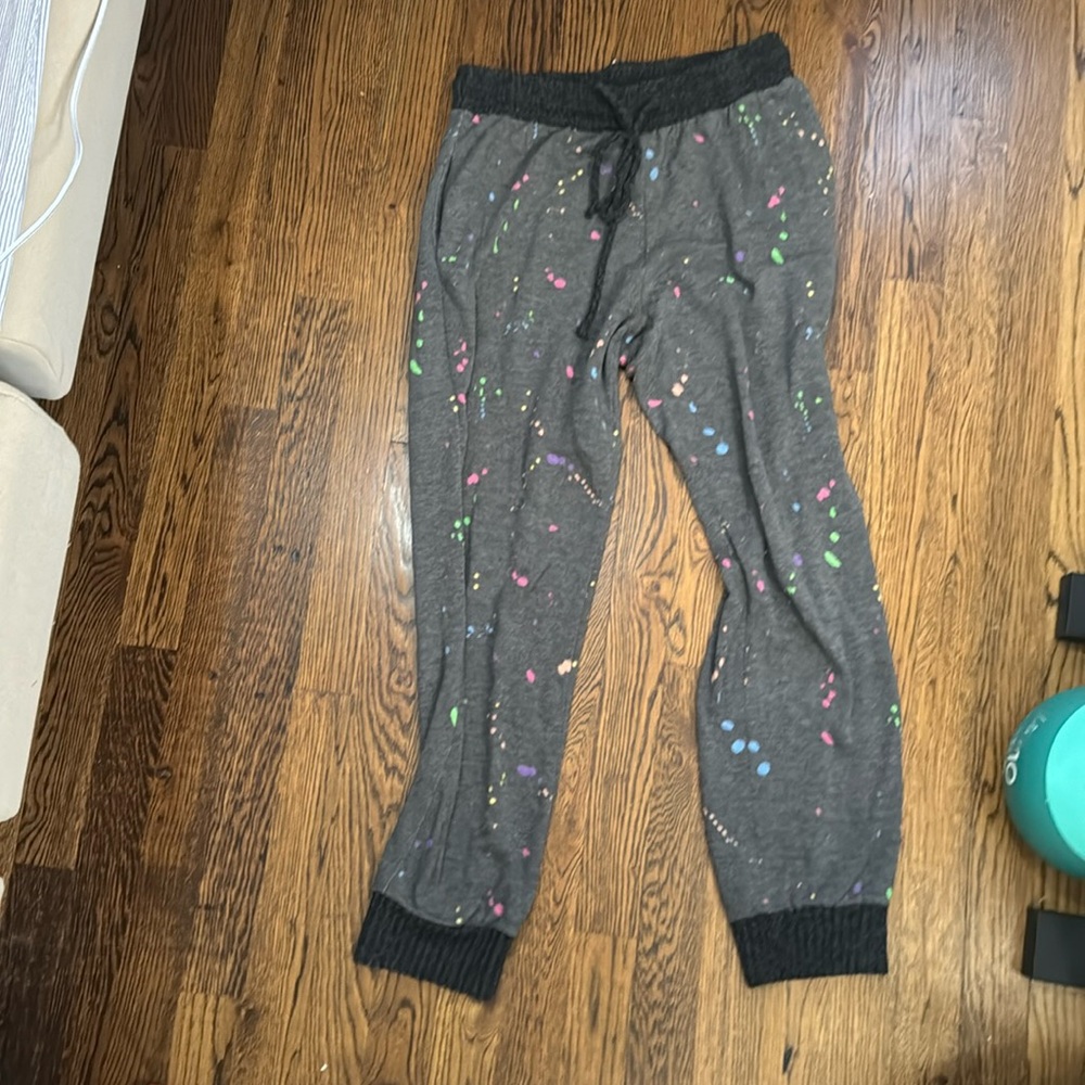 White birch paint splatter pants - large